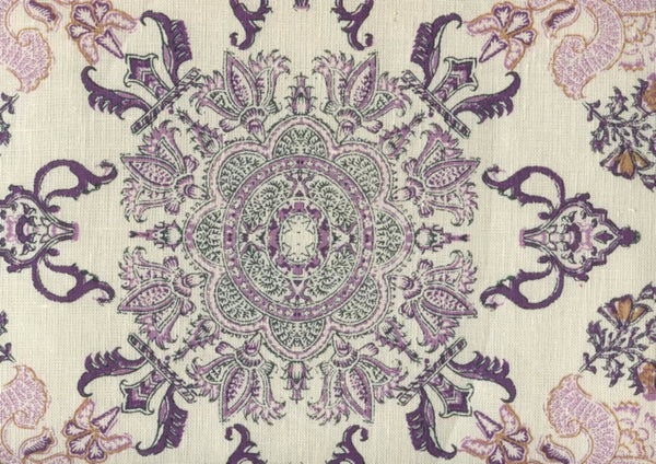 Purple Lilac Turquoise on Cream | Home Couture