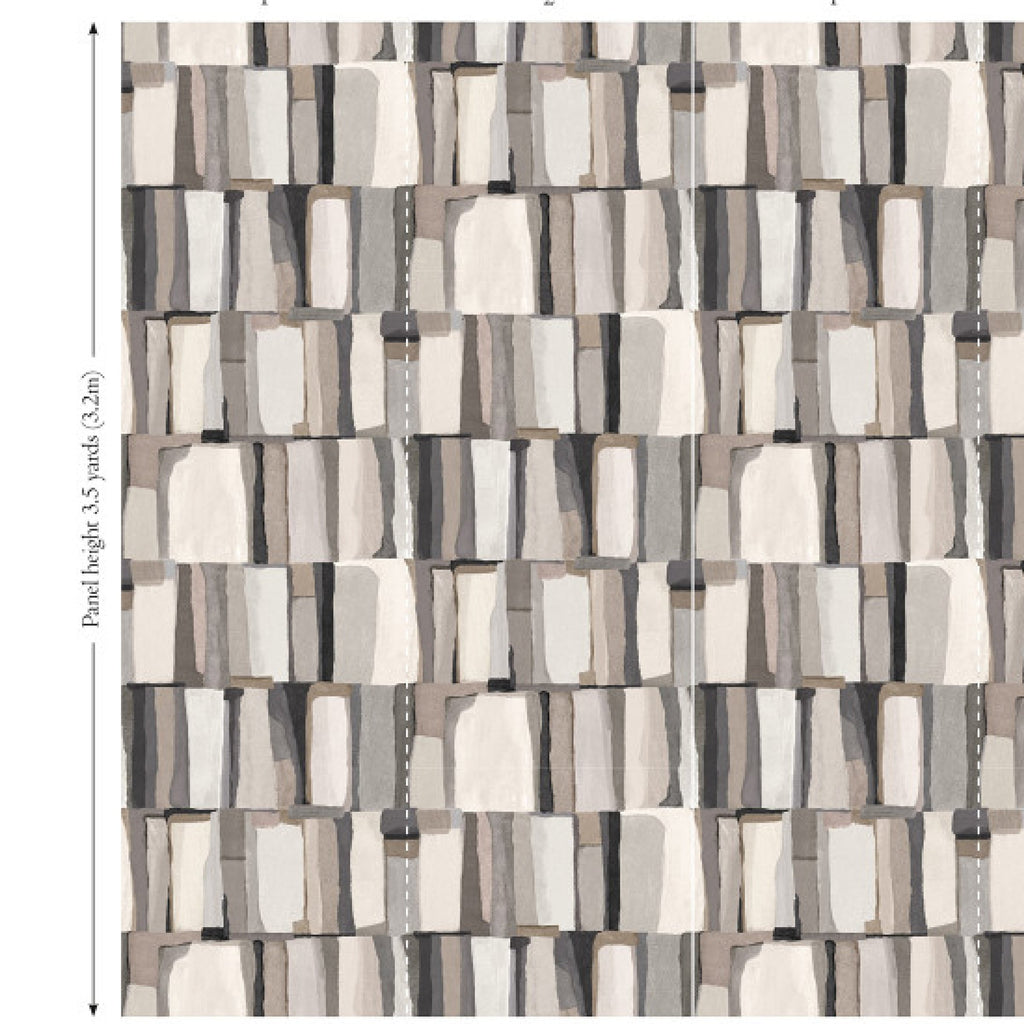 Quadrata Sienna Wallcovering - Full repeat panel layout | Black Edition by Romo