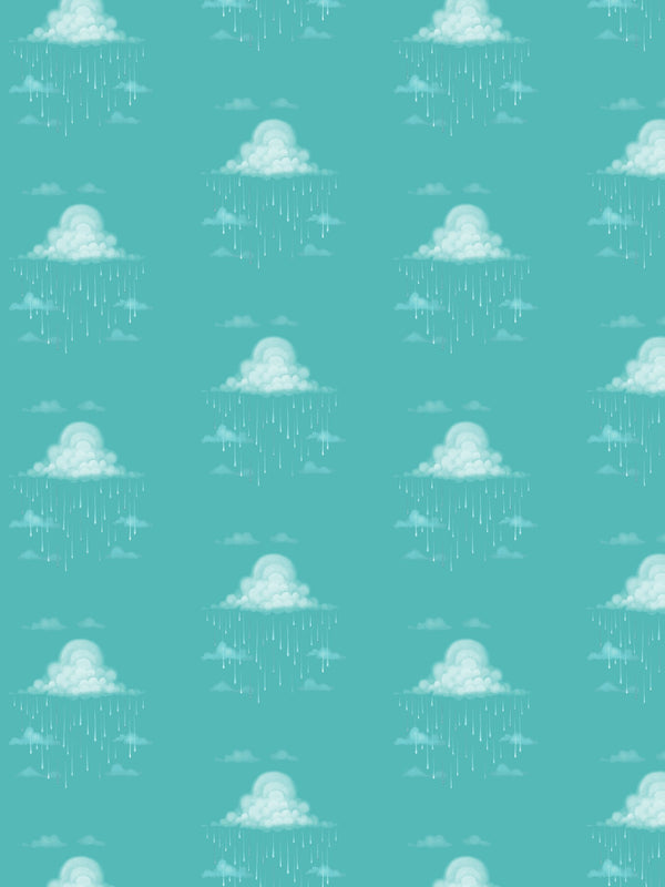 Raindrops Robin Wallcovering | FallingStar Studio