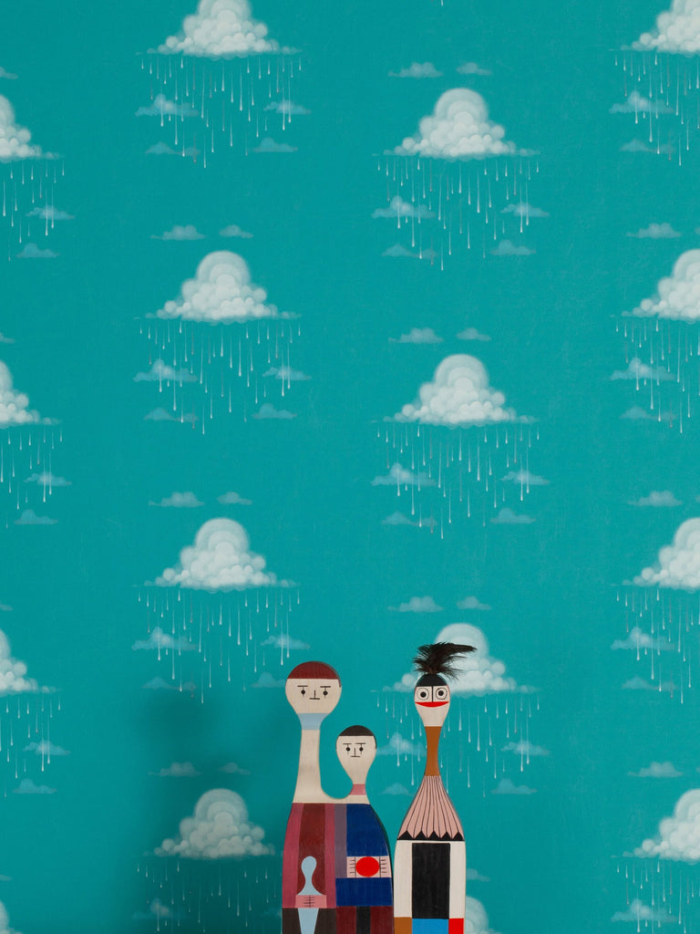 Raindrops Robin Wallcovering | FallingStar Studio