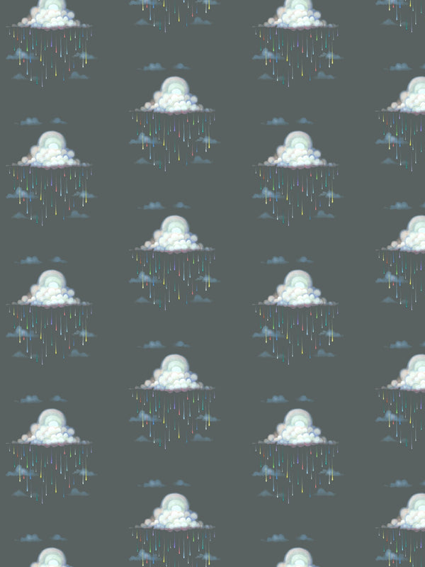 Raindrops Stormy Weather Wallcovering | FallingStar Studio
