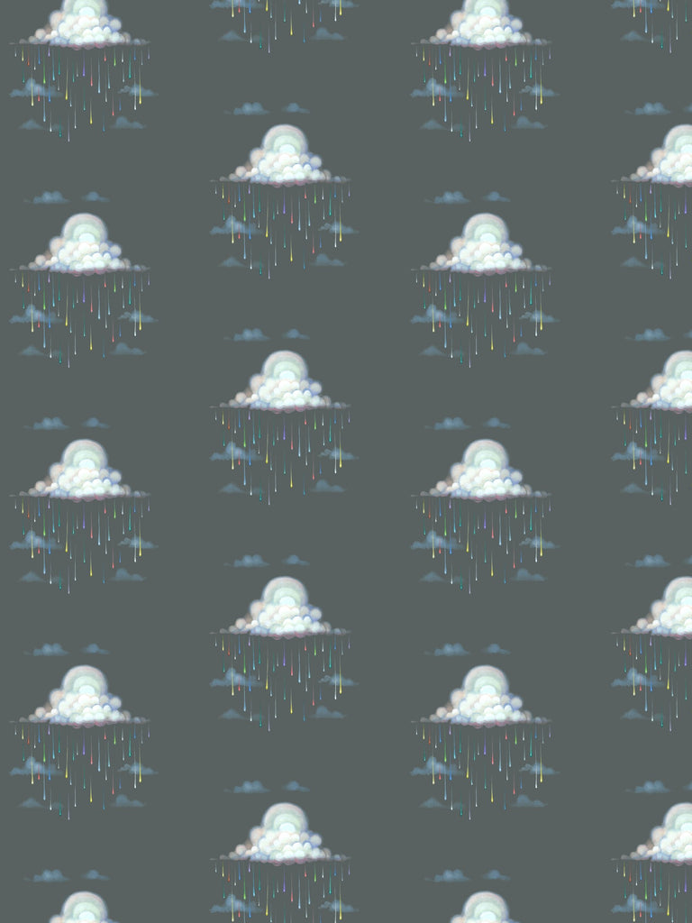 Raindrops Stormy Weather Wallcovering | FallingStar Studio