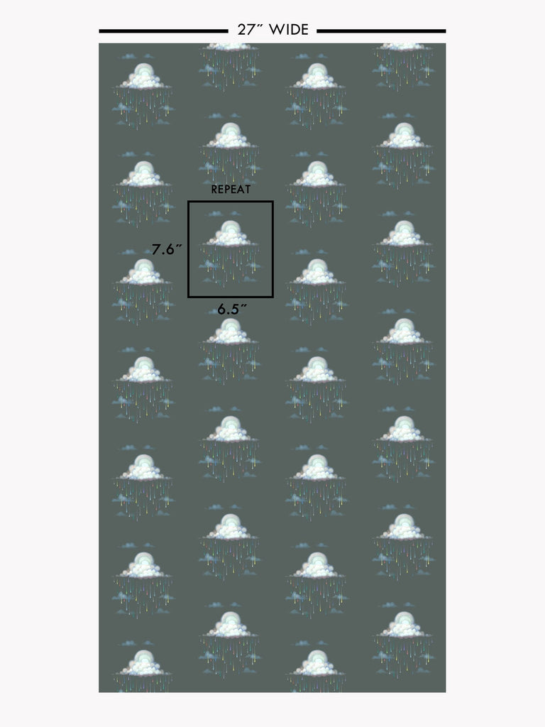 Raindrops Stormy Weather Wallcovering | FallingStar Studio