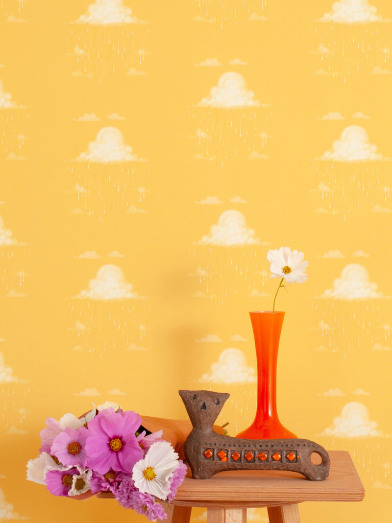 Raindrops Sun Wallcovering | FallingStar Studio