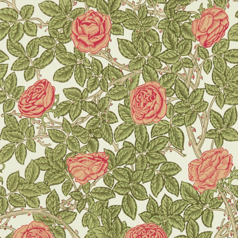 Rambling Rose Wallpaper Vine Twining | William Morris