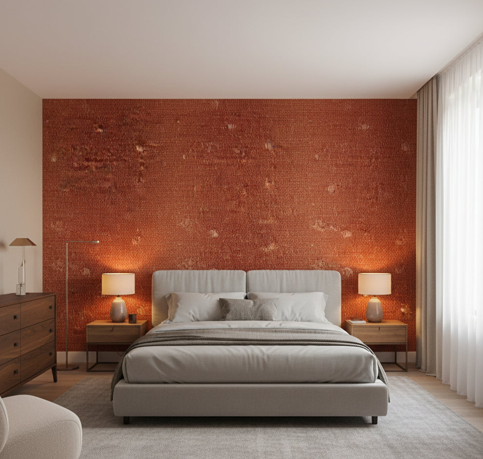 Ratana Grasscloth | Phillipe Romano - bedroom room setting