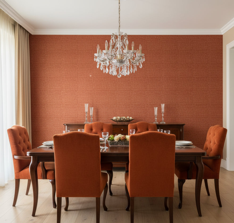 Ratana Grasscloth | Phillipe Romano - dining room room setting