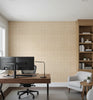 Ravenna Natural Basketweave Grasscloth Wallcovering | Fentucci - office room setting