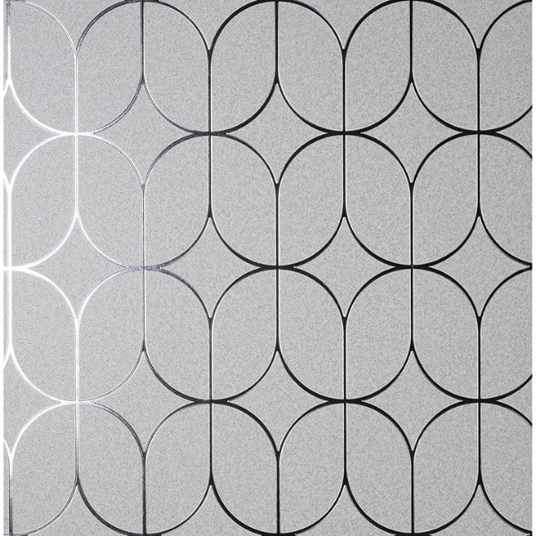 Raye Silver Rosco Trellis Wallcovering | Jeffrey Stevens
