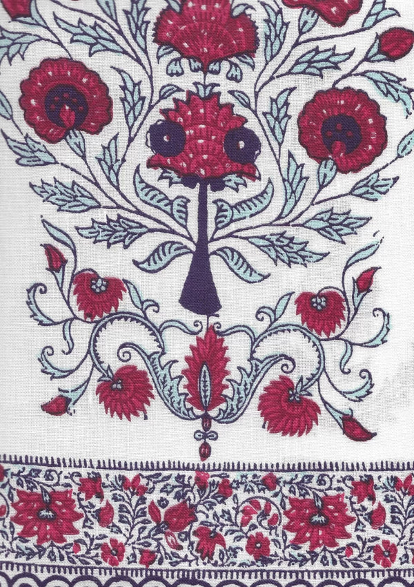 Red Burgundy Purple on Ivory Wallcoverings | Home Couture