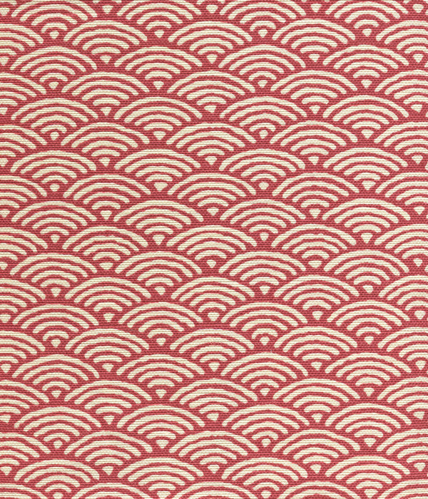 Seto Ii Red on Tint Screen Printed - Aqua Fabric | China Seas