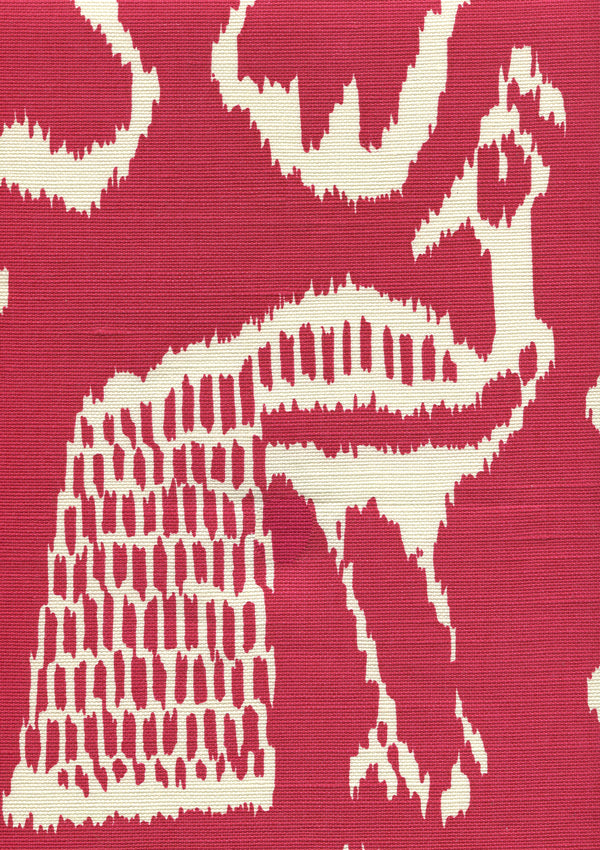 Bali Ii Red on Tint Screen Printed - Aqua Fabric | China Seas