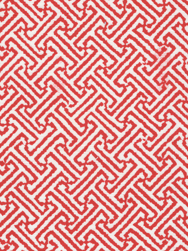 Java Java Red on White Screen Printed - White Fabric | China Seas