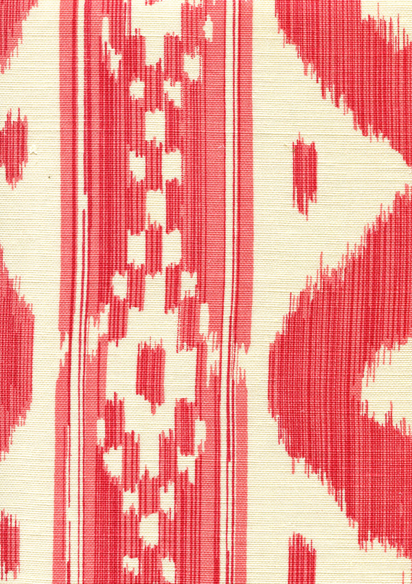 Bali Hai Reds on Tint Screen Printed - Cream Fabric | China Seas