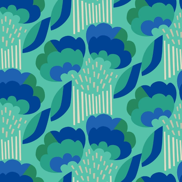 Retro Esme Aqua Peel and Stick Wallcovering | Jeffrey Stevens