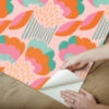 Retro Esme Pink Peel and Stick Wallcovering | Jeffrey Stevens - Image 6