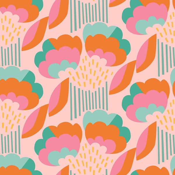 Retro Esme Pink Peel and Stick Wallcovering | Jeffrey Stevens - Image 1