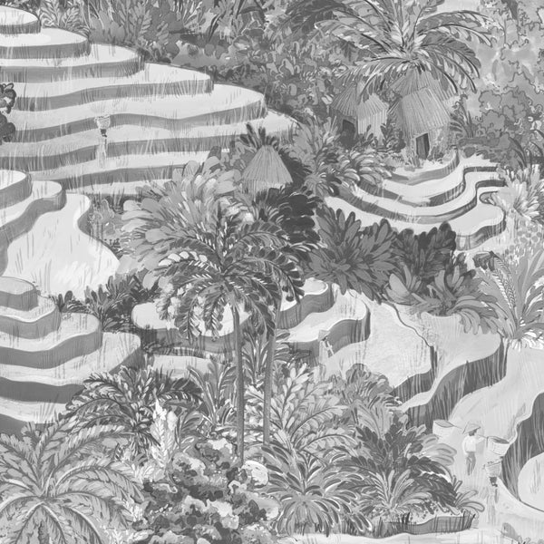 Rice Terrace Max Grass Green - Light Green Wallcovering | Brand McKenzie