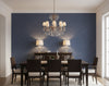 Riviera Geometric Grass Blue | Phillipe Romano - dining room room setting