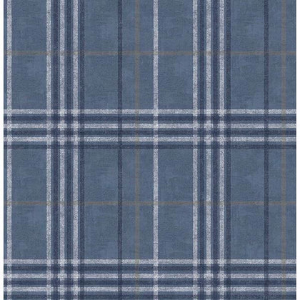 Rockefeller Navy Plaid | Jeffrey Stevens Wallcovering