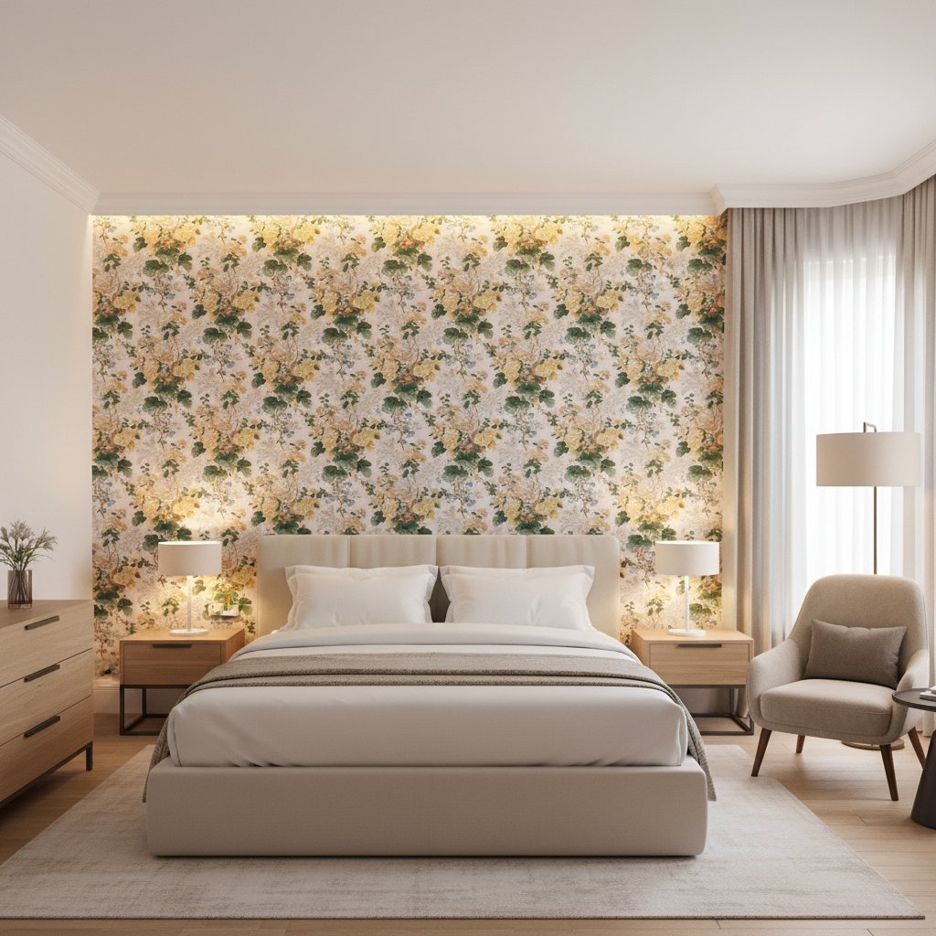 Althea Cotton P Citron — Bedroom Room Setting