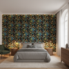 Nympheus Print Teal — Bedroom Room Setting