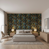 Nympheus Print Teal — Bedroom Room Setting