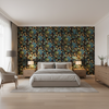 Nympheus Print Teal - Bedroom Room Setting | Kravet