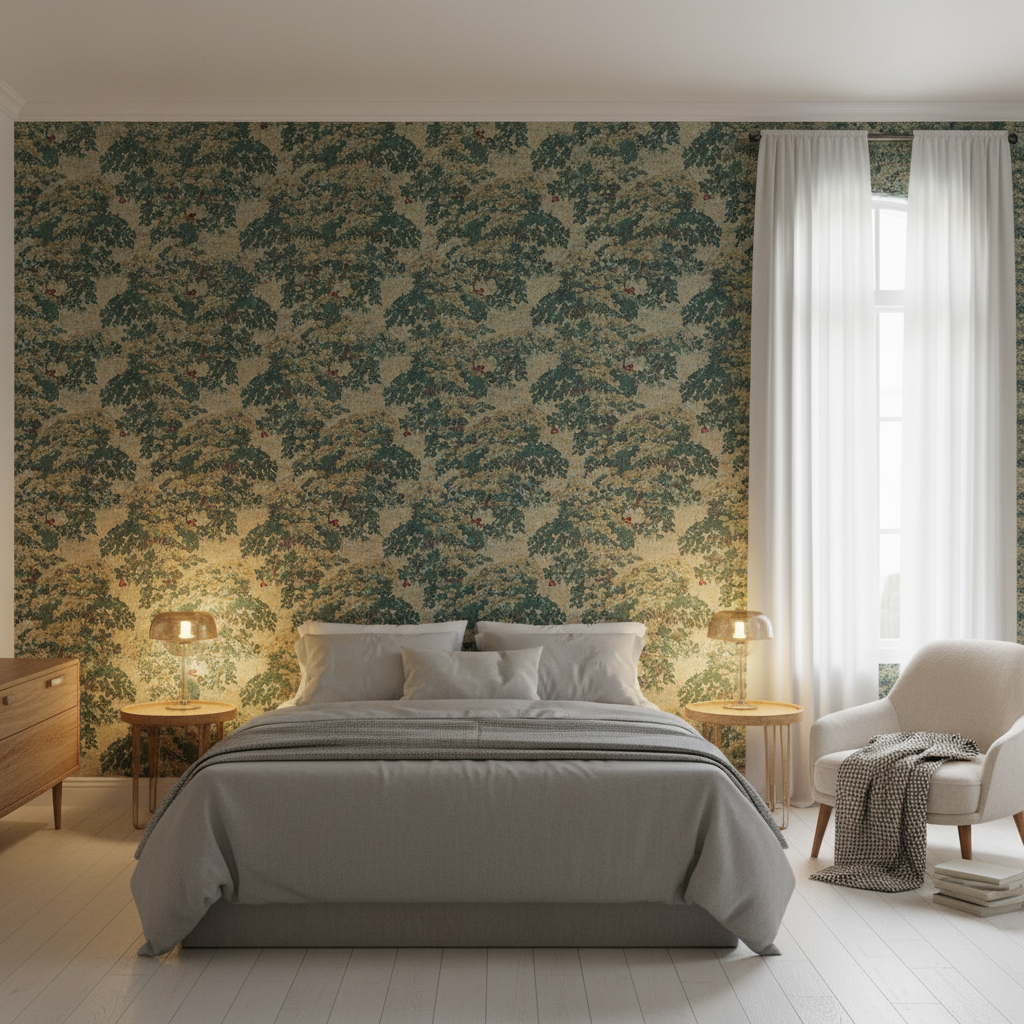 Mansfield Linen Larkspu — Bedroom Room Setting