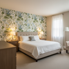 Hollyhock Hdb Blue/Leaf — Bedroom Room Setting