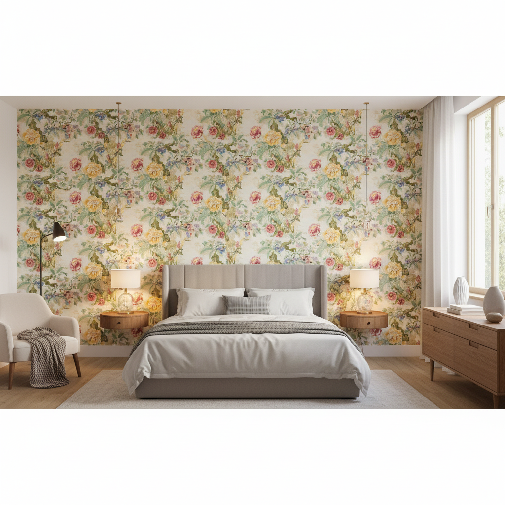 Chinese Lantern Lemon — Bedroom Room Setting