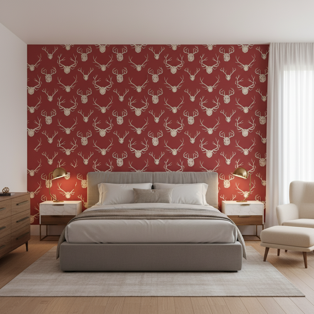 Antlers Red — Bedroom Room Setting