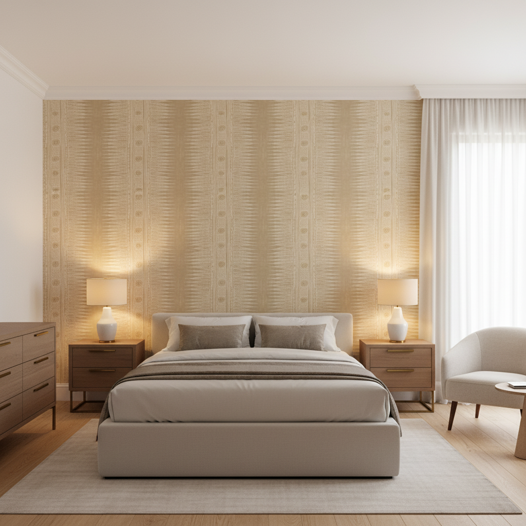 Indian Zag Taupe — Bedroom Room Setting