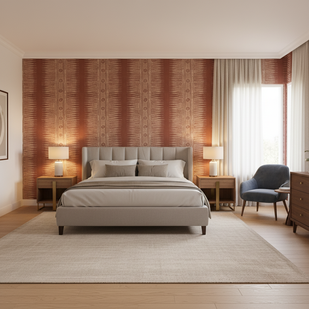 Indian Zag Paprika — Bedroom Room Setting