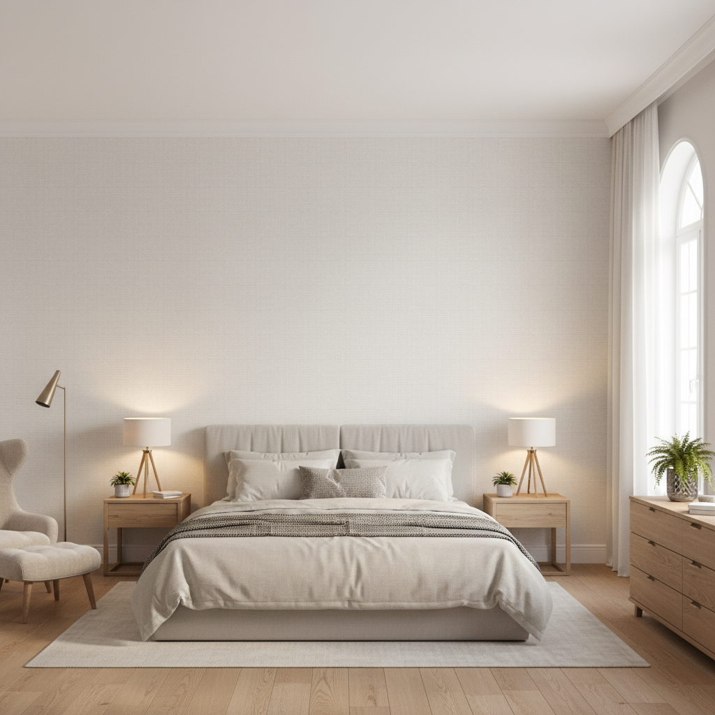 Dublin Linen White — Bedroom Room Setting