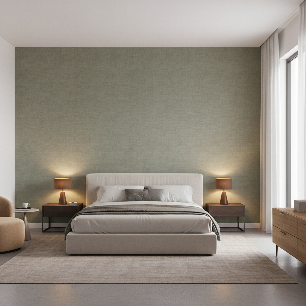 Dublin Linen sage green — Bedroom Room Setting