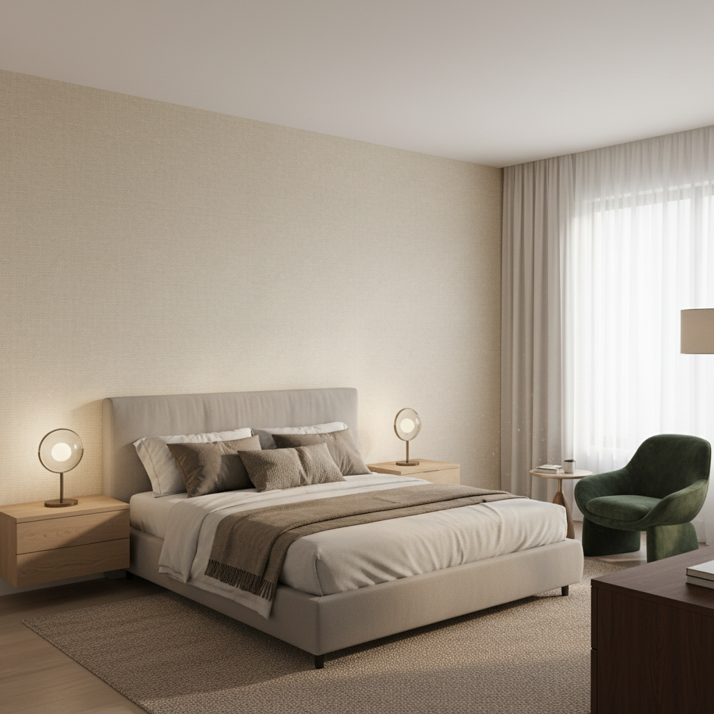 Dublin Linen Sand — Bedroom Room Setting