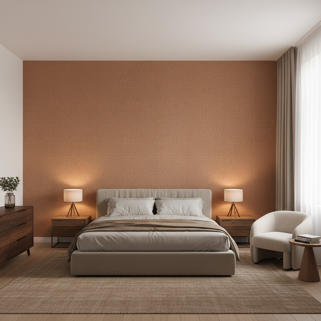 Dublin Linen burnt sienna — Bedroom Room Setting