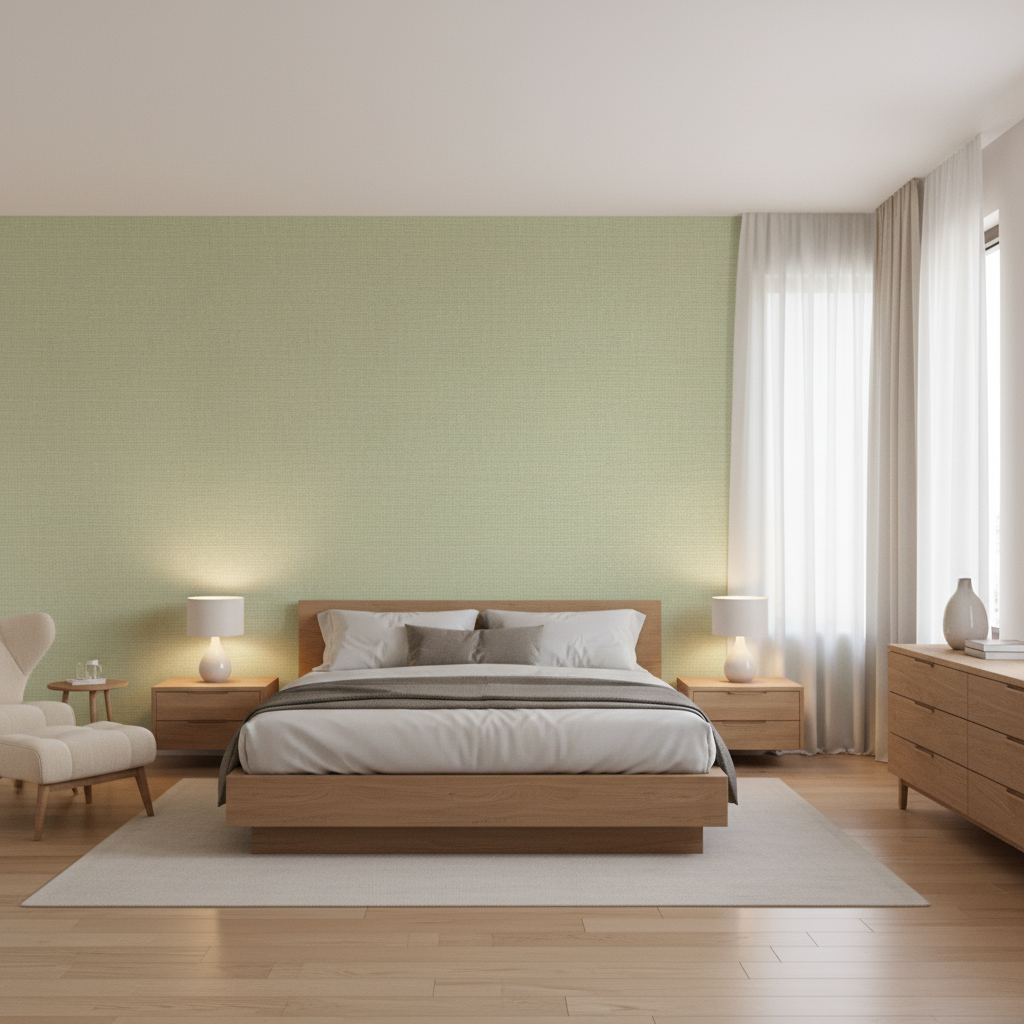 Dublin Linen sage green — Bedroom Room Setting