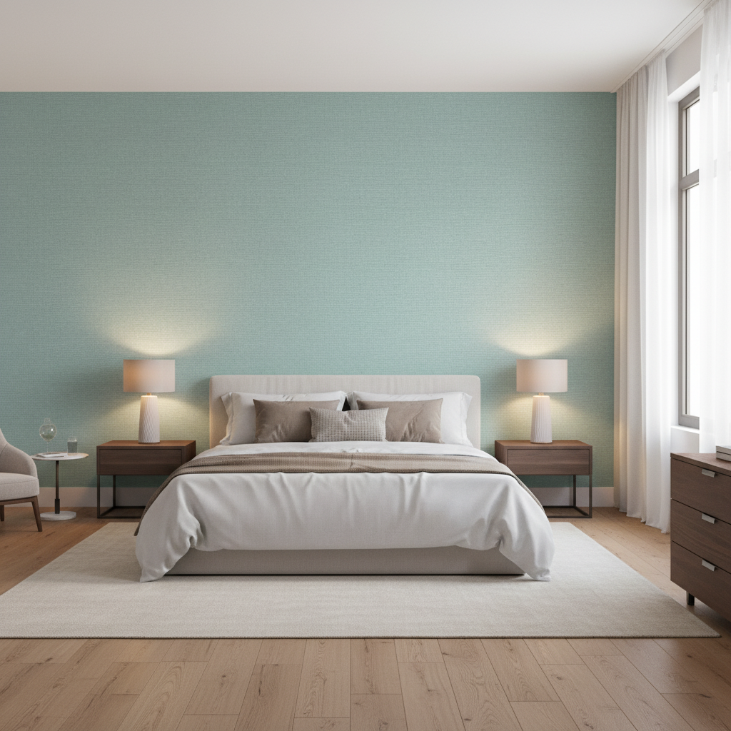Dublin Linen seafoam green — Bedroom Room Setting