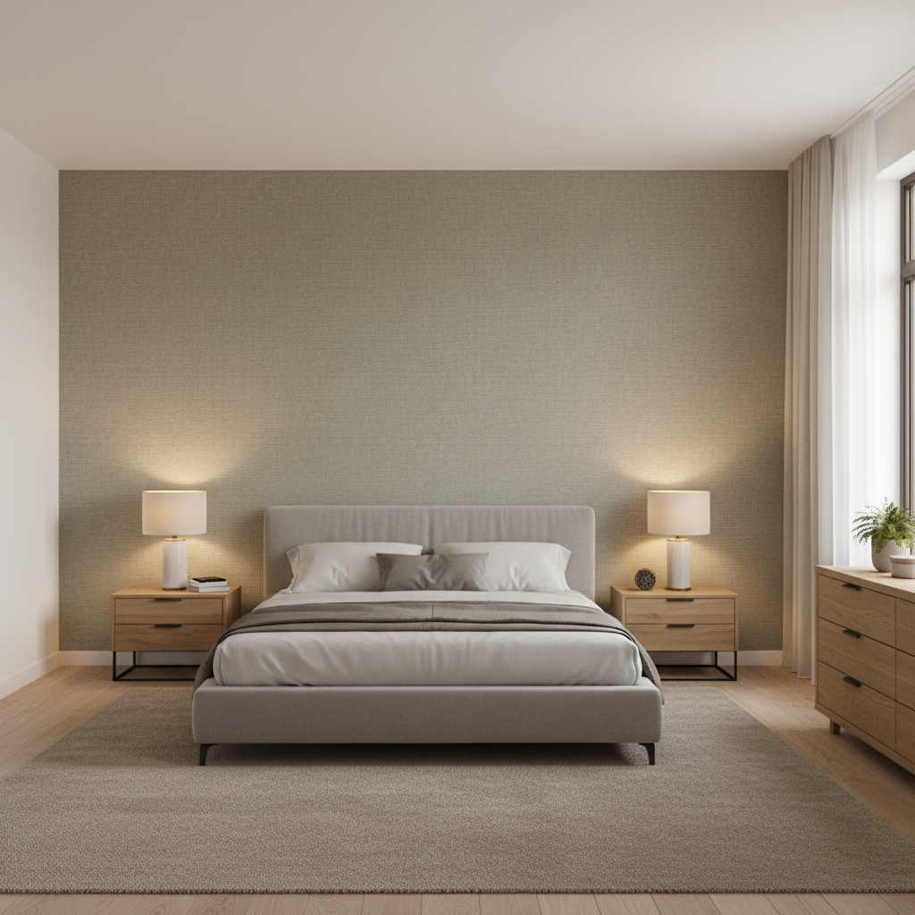 Dublin Linen Oatmeal — Bedroom Room Setting
