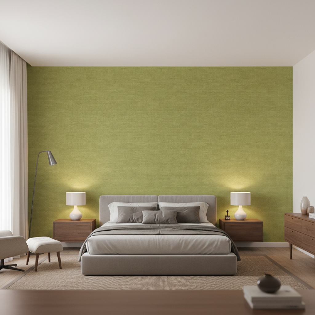 Dublin Linen chartreuse — Bedroom Room Setting