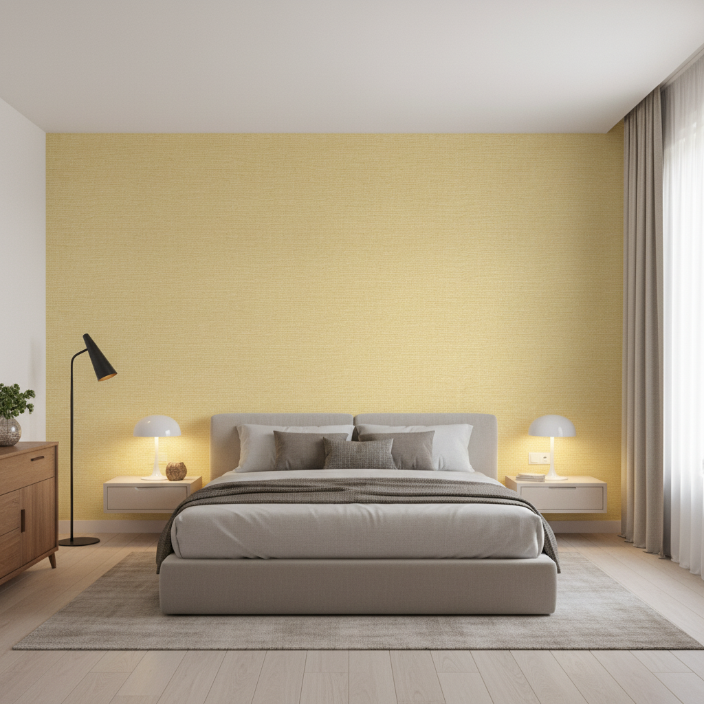 Dublin Linen pale yellow — Bedroom Room Setting