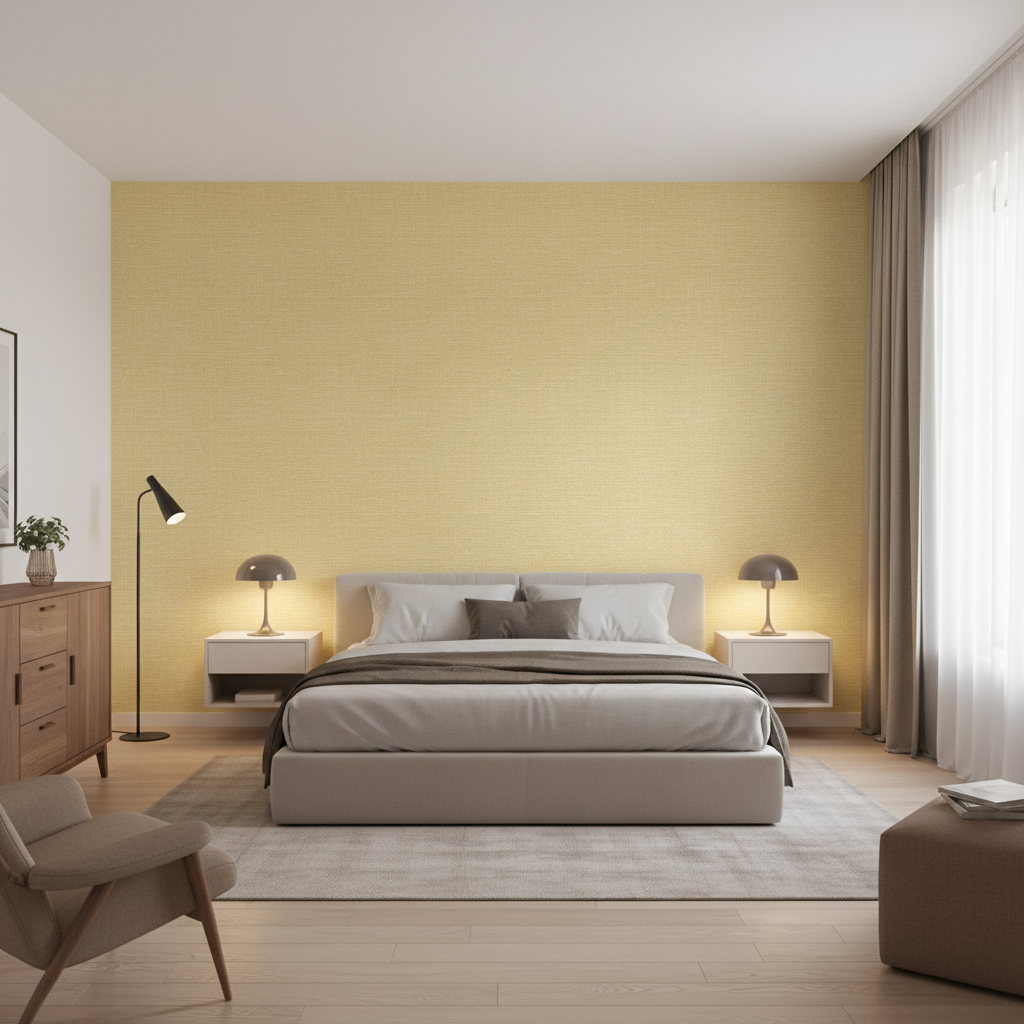Dublin Linen pale yellow — Bedroom Room Setting