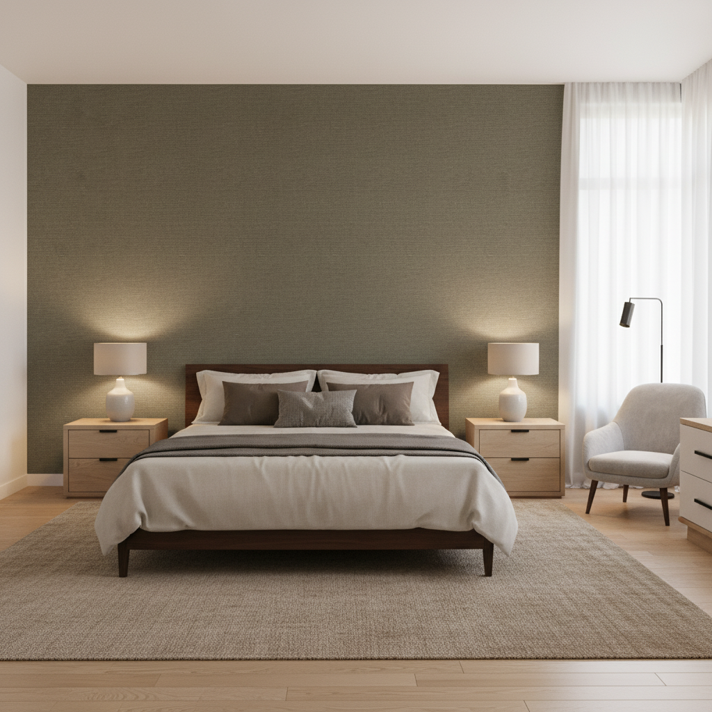 Dublin Linen Carob — Bedroom Room Setting