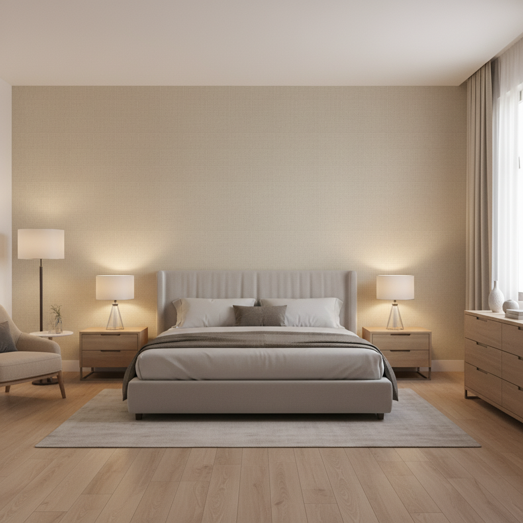 Dublin Linen Biscuit — Bedroom Room Setting