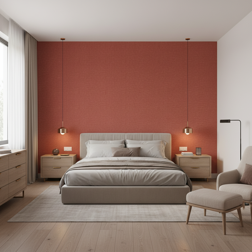 Dublin Linen Brick — Bedroom Room Setting