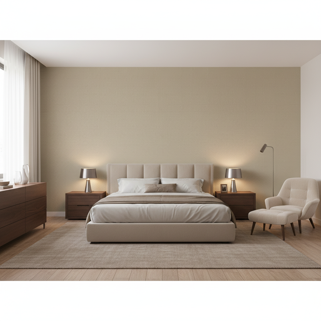 Watermill Linen beige — Bedroom Room Setting