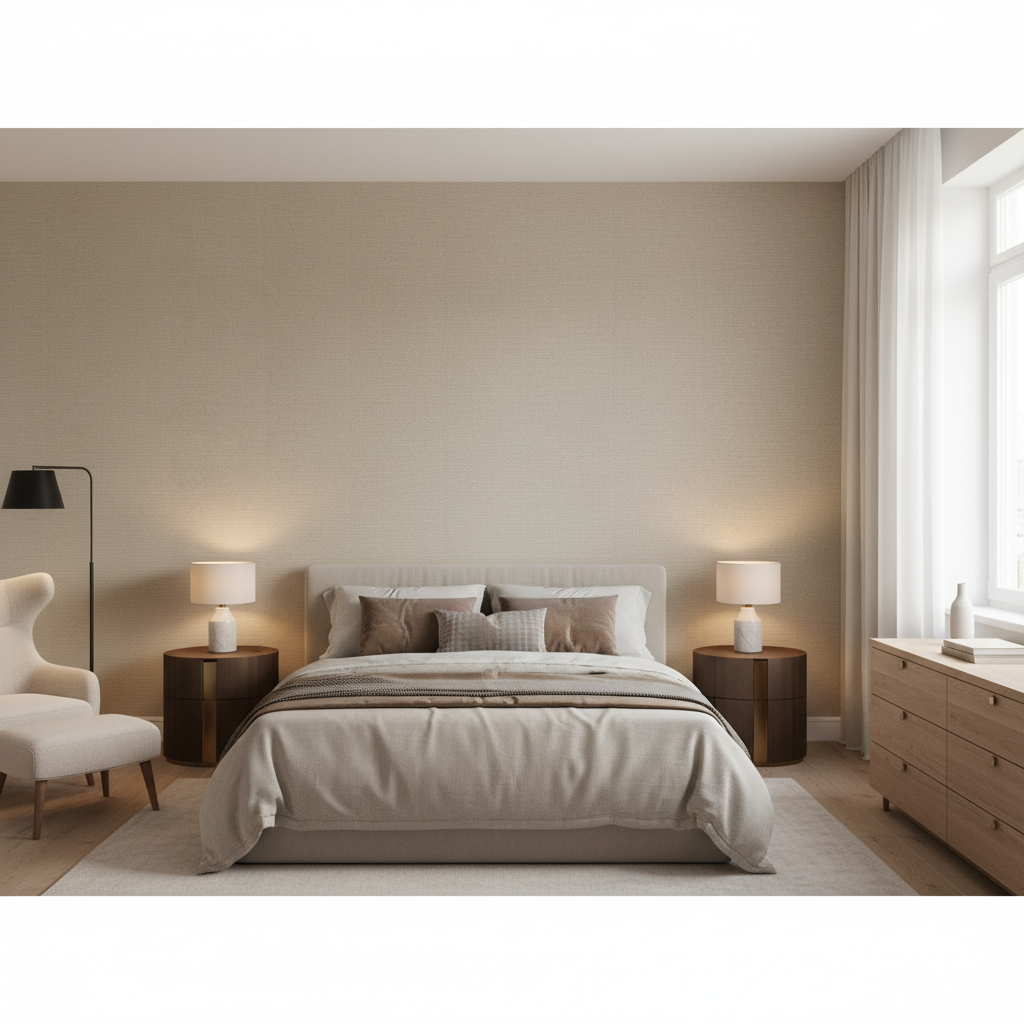 Watermill Linen beige — Bedroom Room Setting