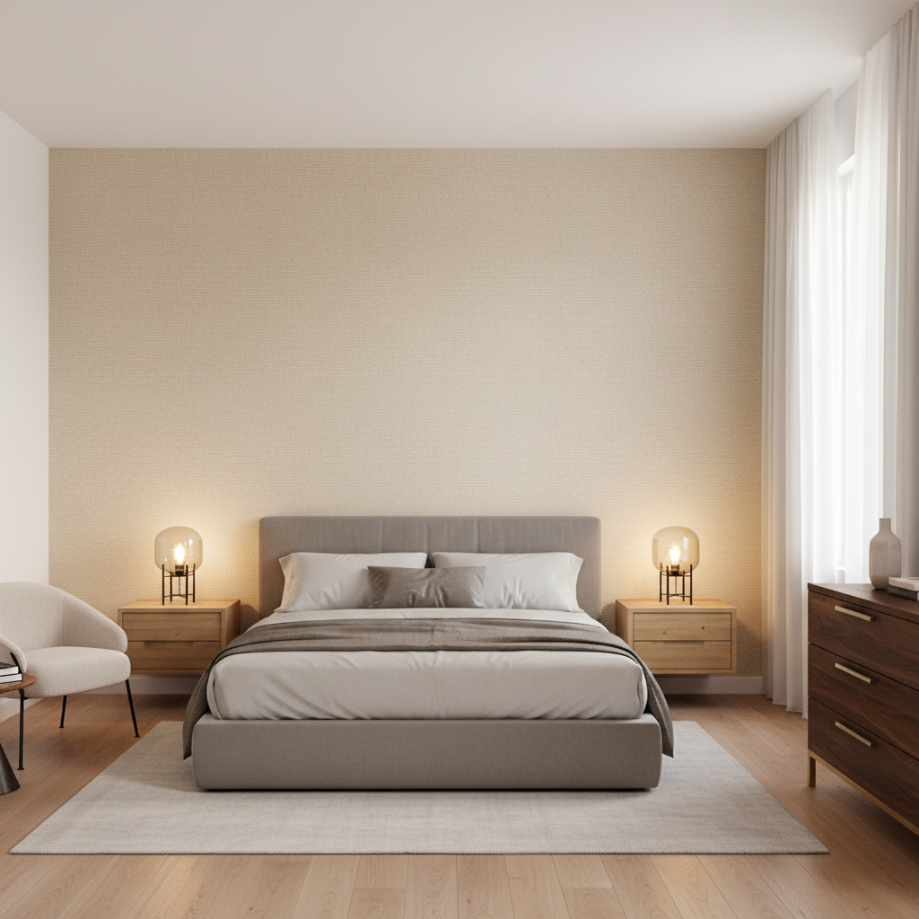 Watermill Linen Stone — Bedroom Room Setting